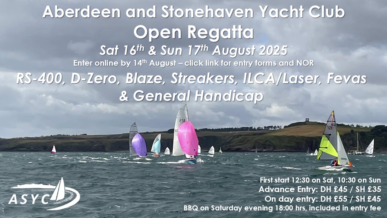 Open regatta 16 and 17 August 2025